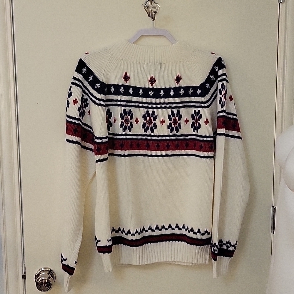 Vtg JCPENNEY 1970s Fair Isle Crew Neck Oversized Ski Grandpa Ski Sweater - Picture 5 of 6